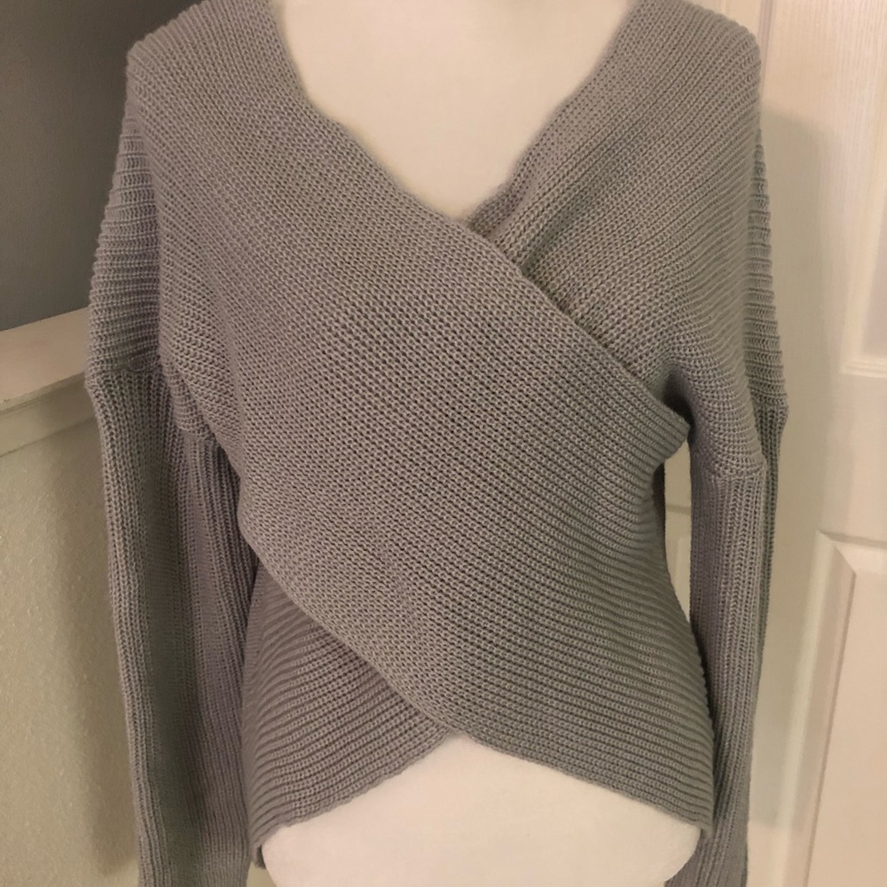 Baby blue wrap sweater